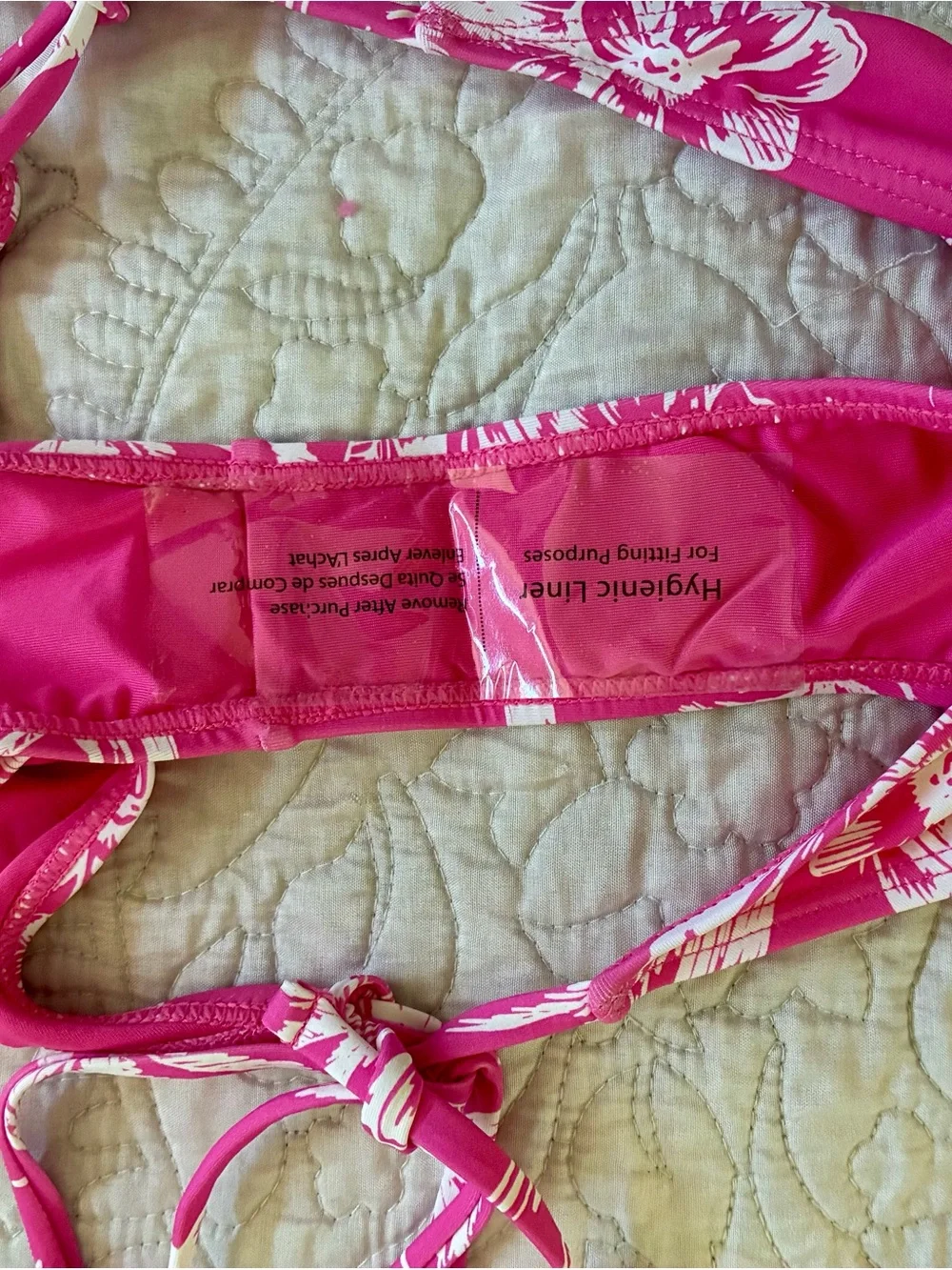 Roxy Swim High Cheeky Pink And White Floral Bikini (Small) NWT